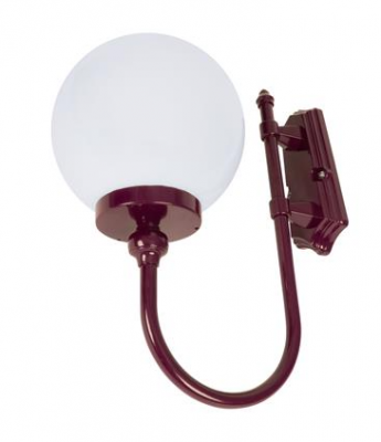 LISBON WALL BRACKET 250MM OPAL E27 BURGUNDY